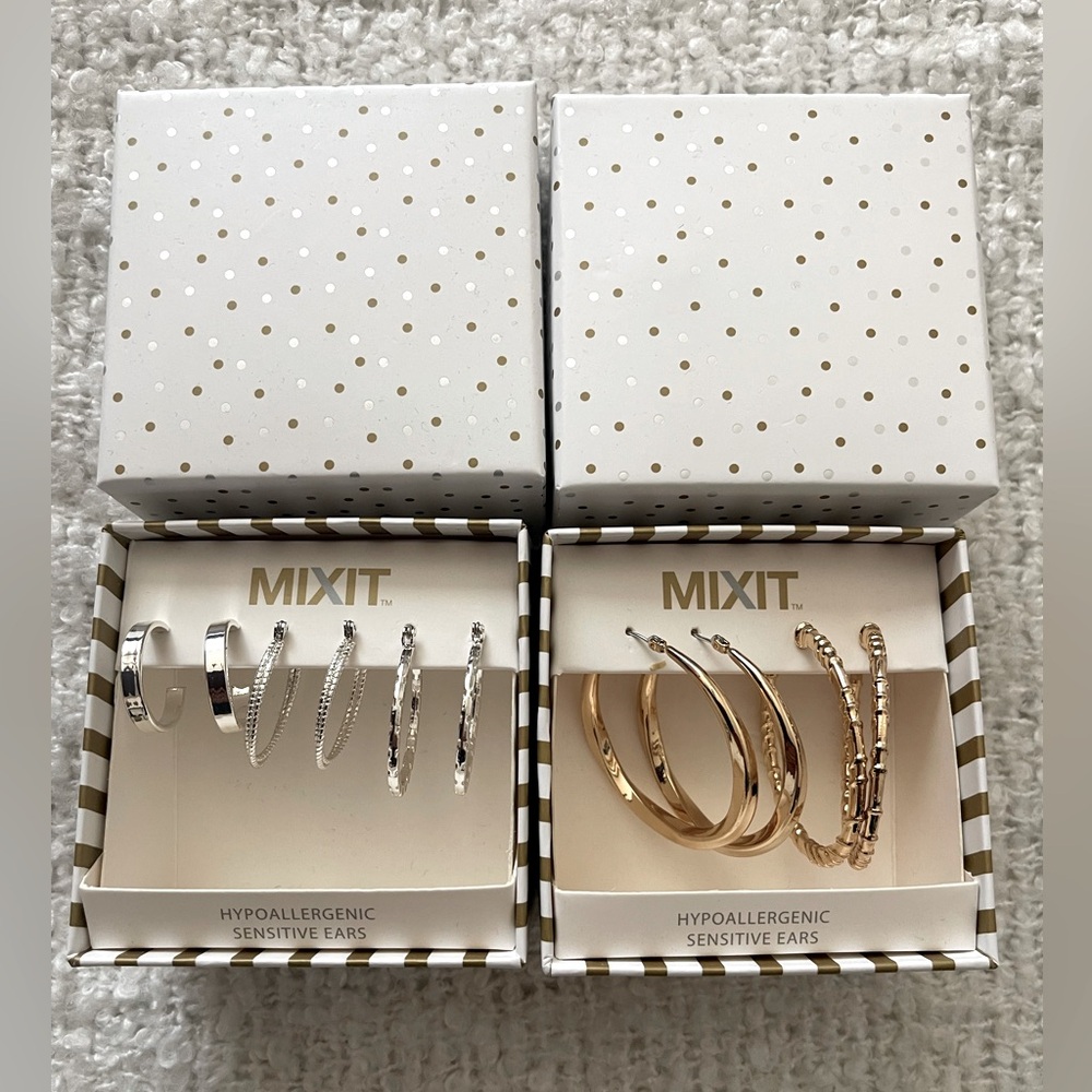 Mixit Silver and Gold Hoop Earring Collection